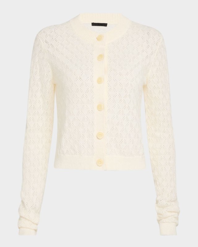 Wool-Blend Textured Cardigan
