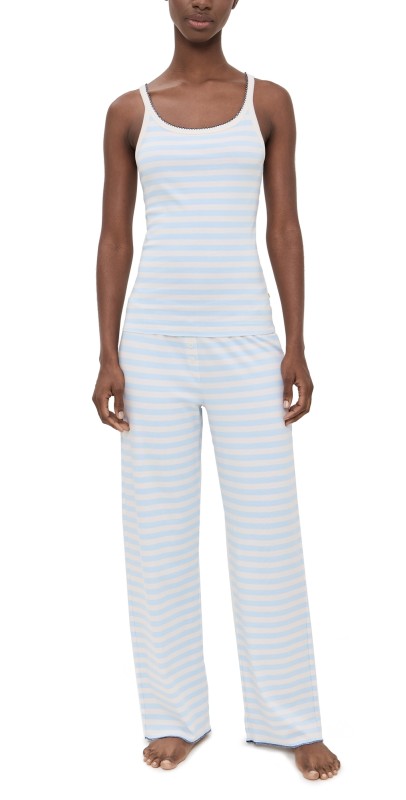 Cozyland by Morgan Lane Goldie Long Set Cloud Stripe