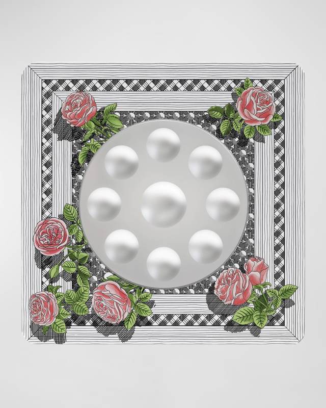 Square Frame With Bubbles Mirror - Musciarabia With Rose Color