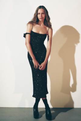 ZARA ZW COLLECTION SEQUINNED SLIP DRESS