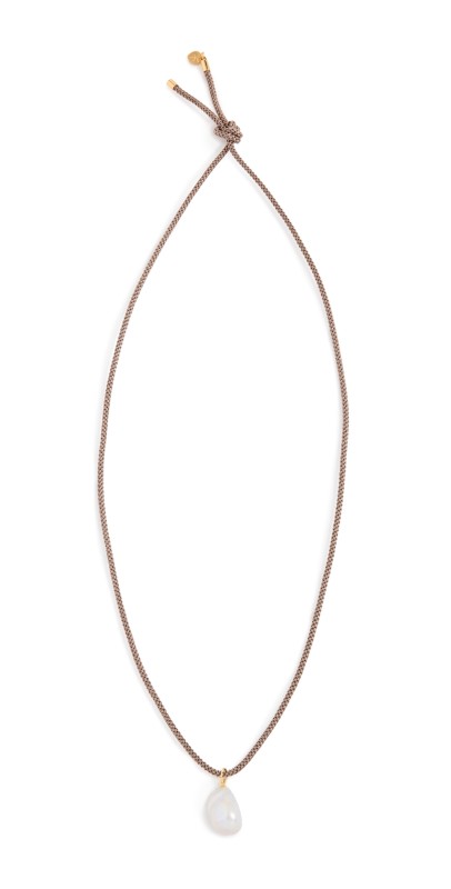HART Shroom Cord Necklace with Baroque Pearl Brown/Pearl