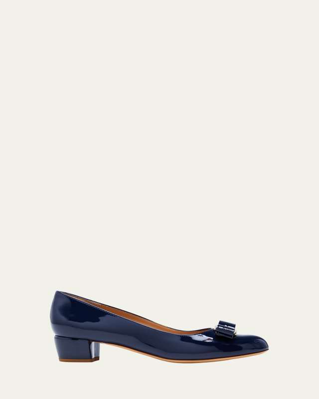 Vara Bow Leather Low Pumps