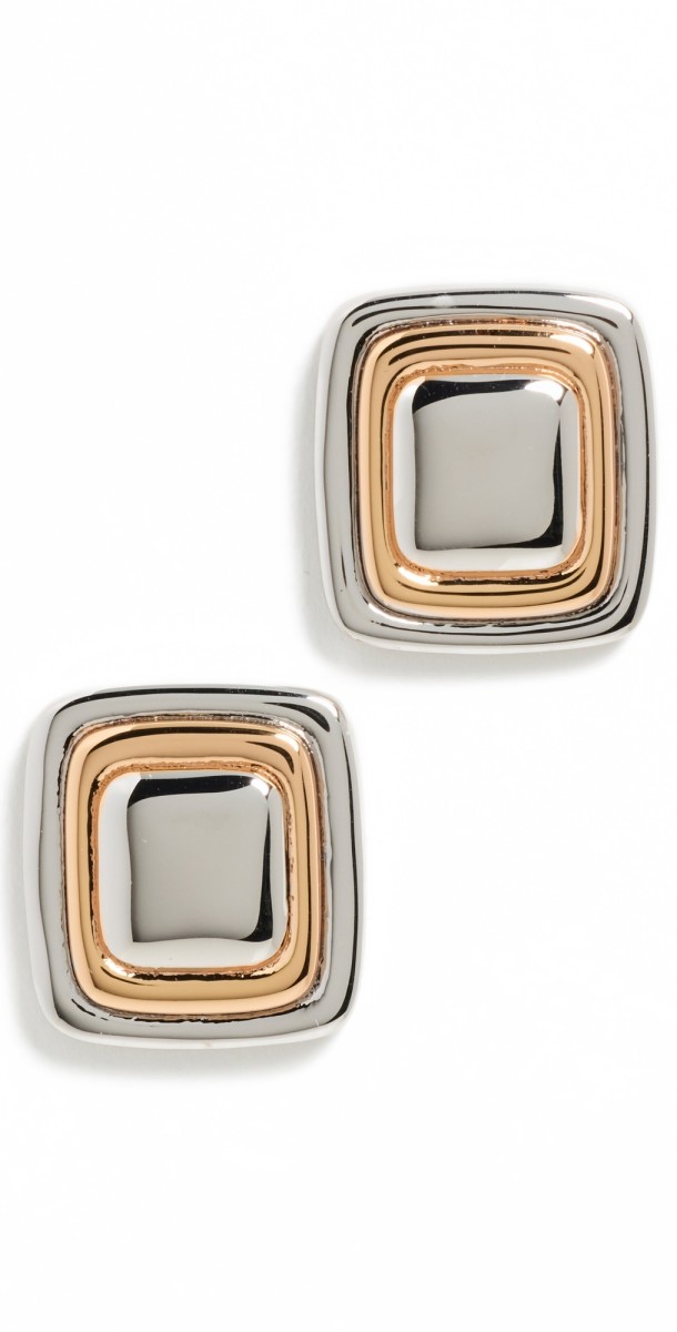 Luv Aj Dalia Two-Tone Studs Silver