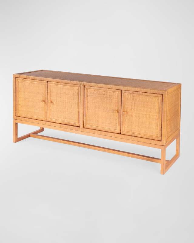 Catalina Rattan 4-Door Sideboard