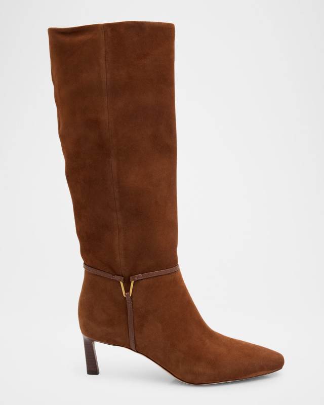 Kenzie Suede Harness Knee Boots