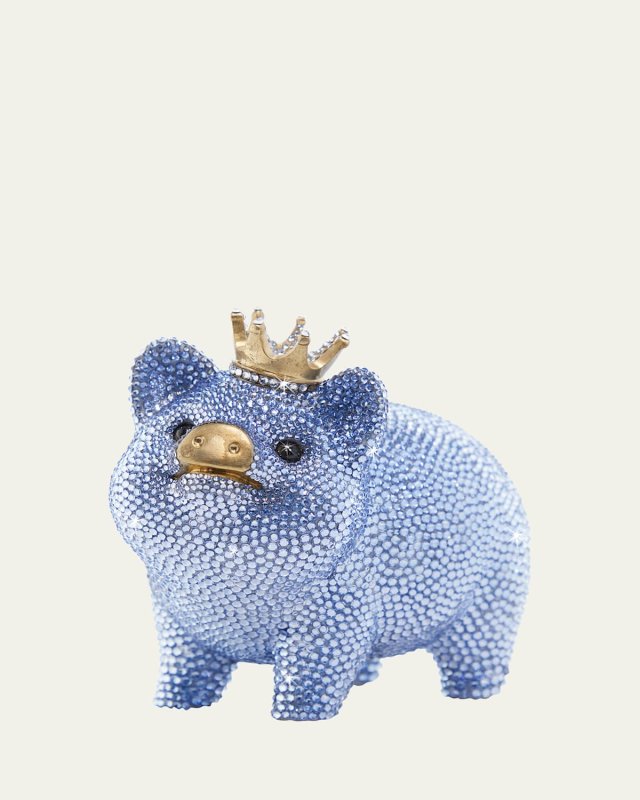 Baby Blue Piggy Bank w/ Crown