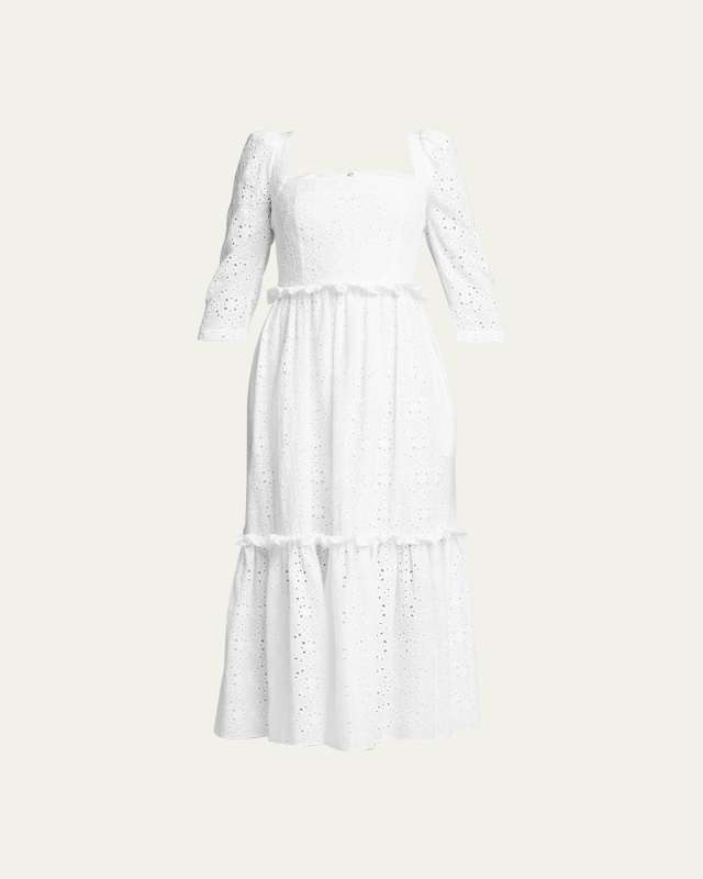 Blue Hill Embroidered Midi Dress