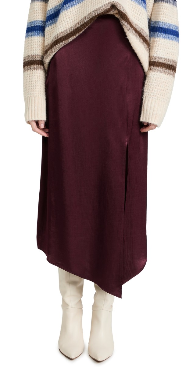 MINKPINK Nador Flounceatinlipkirt Wine