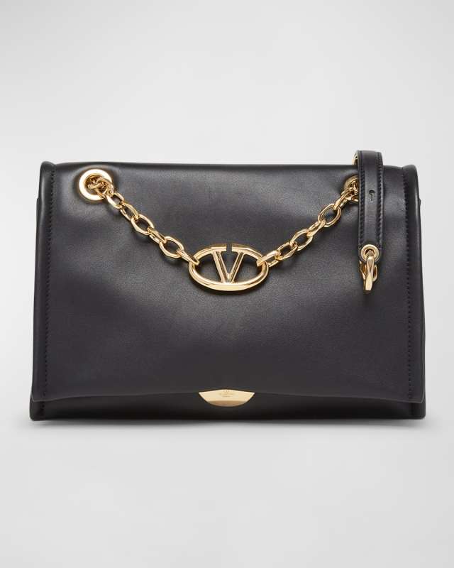 VLOGO Flap Leather Chain Shoulder Bag