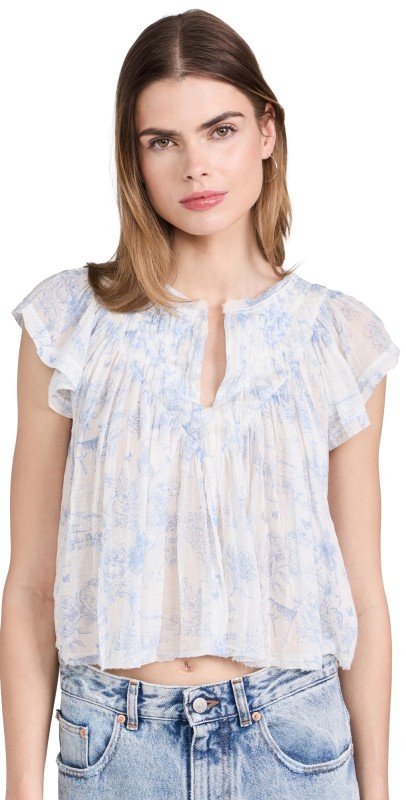 Free People Printed Padma Top Ivory Combo