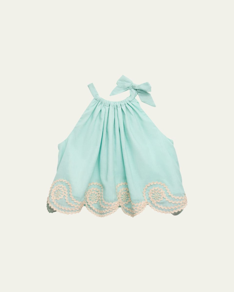 Girl's Waverly Ric Rac Trim Top, Size 1-12