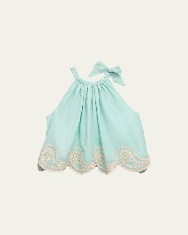 Girl's Waverly Ric Rac Trim Top, Size 1-12