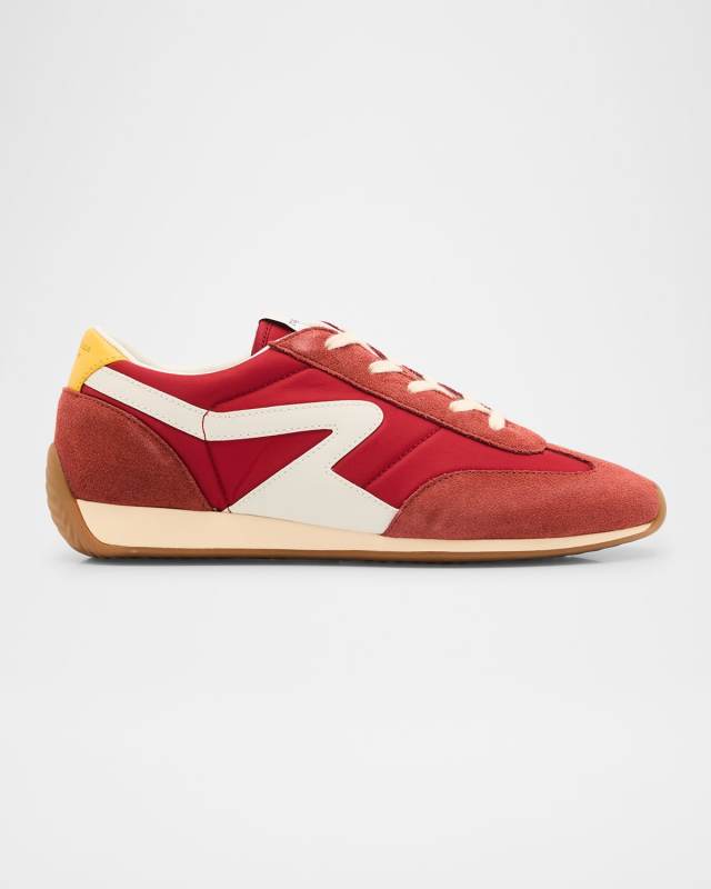 Retro Mixed Leather Runner Sneakers