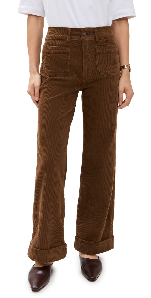 FRAME 70'S Cropped Wide Leg Corduroy Jeans Toast