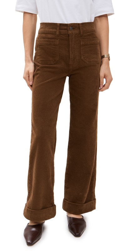 FRAME 70'S Cropped Wide Leg Corduroy Jeans Toast