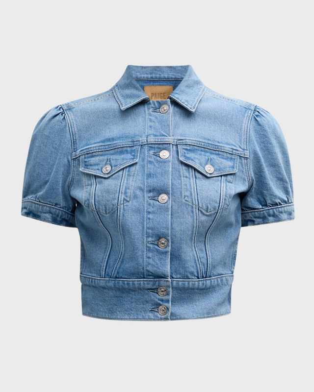 Kendra Short-Sleeve Denim Jacket