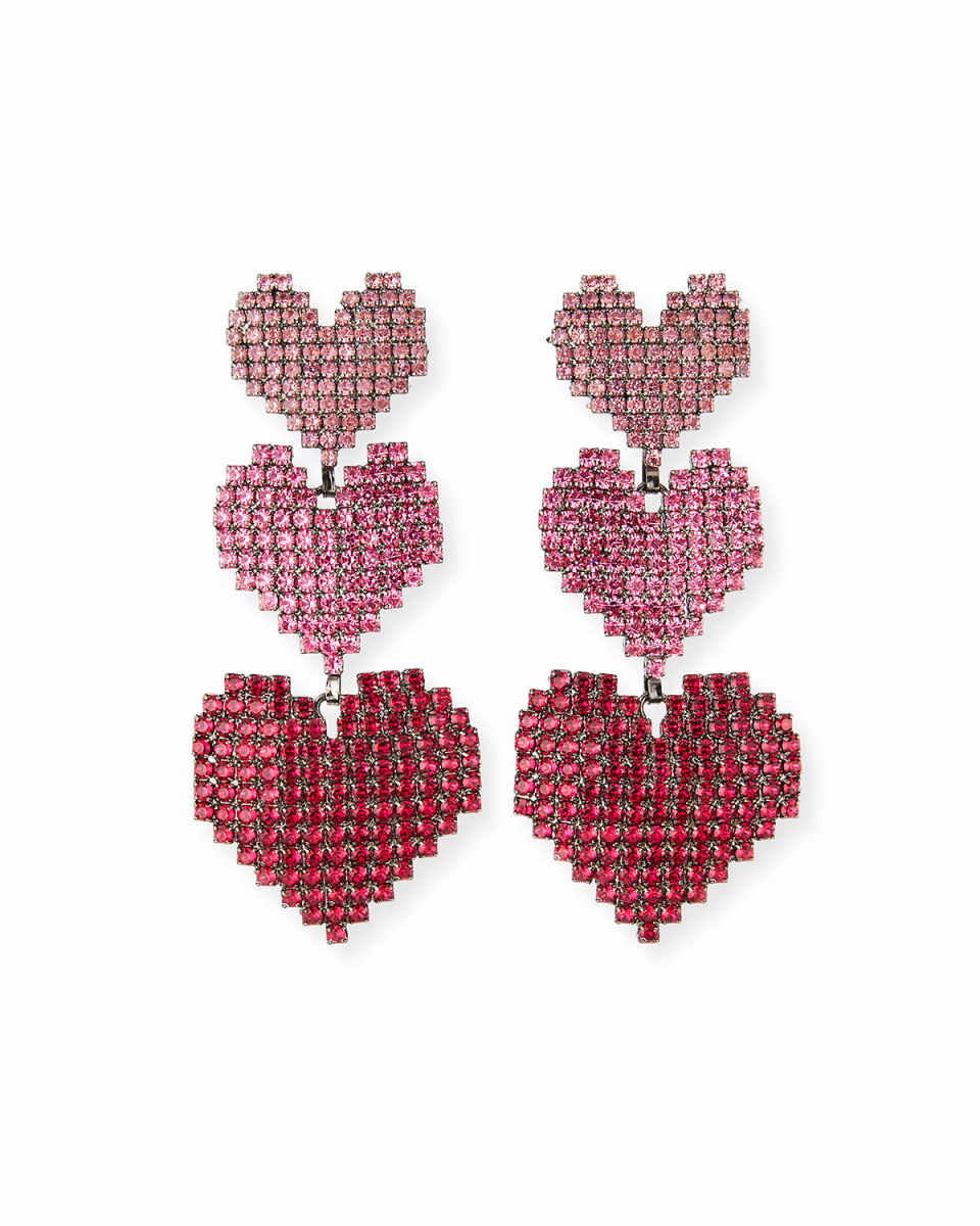 Valentina Triple-Heart Drop Earrings