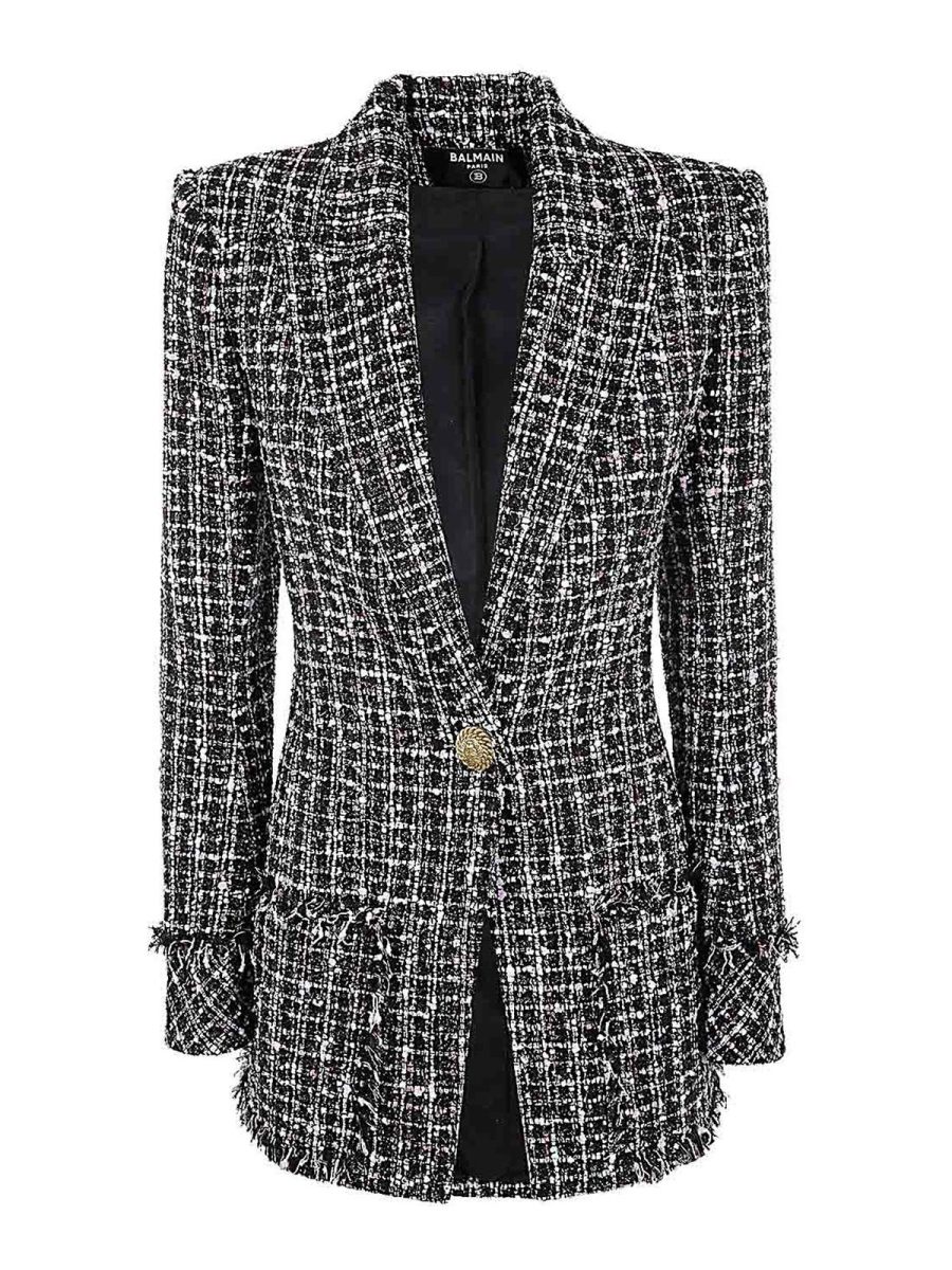 Balmain Manteau En Fourrure - Noir