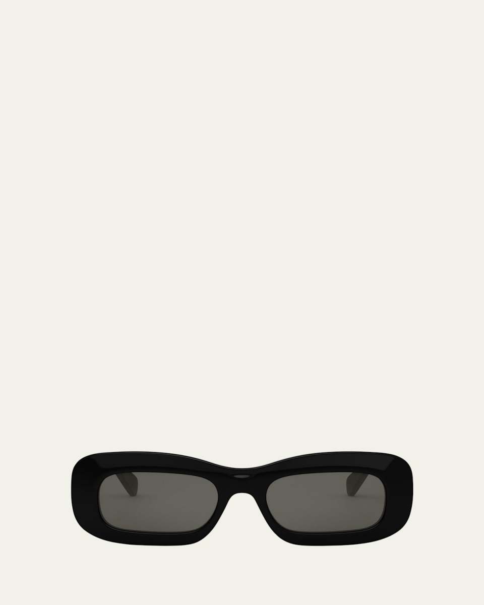 Bold 3 Dots Acetate Rectangle Sunglasses
