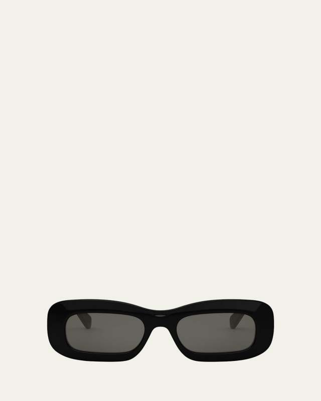 Bold 3 Dots Acetate Rectangle Sunglasses