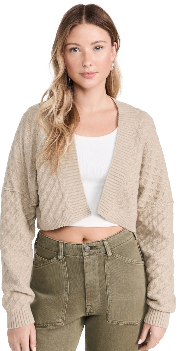Free People Marlowe Cardigan Feather Grey