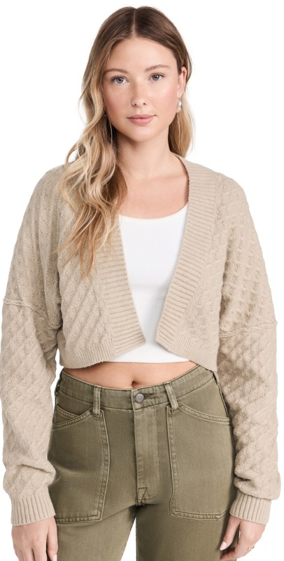 Free People Marlowe Cardigan Feather Grey