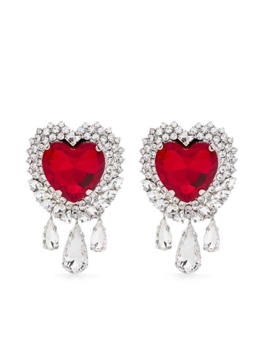 heart crystal earrings