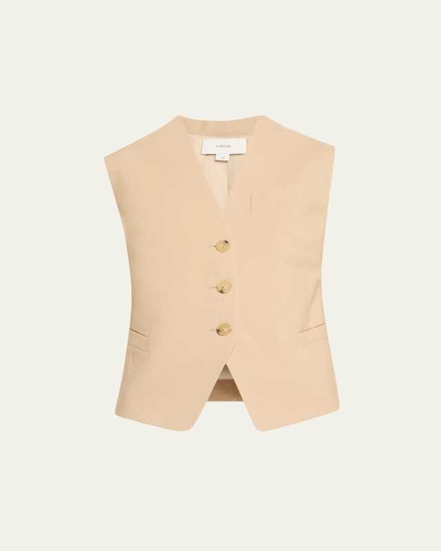Linen-Blend Suiting Vest