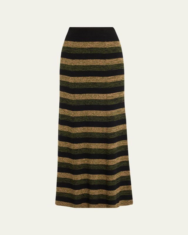Stripe Merino Maxi Skirt