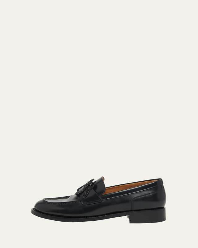 Calfskin Strass Snake Penny Loafers