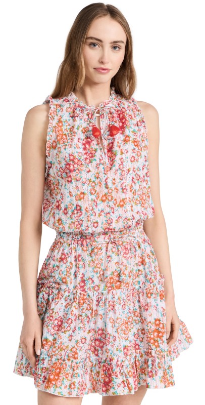 Poupette St Barth Mini Dress Clara Pink Aquarelle