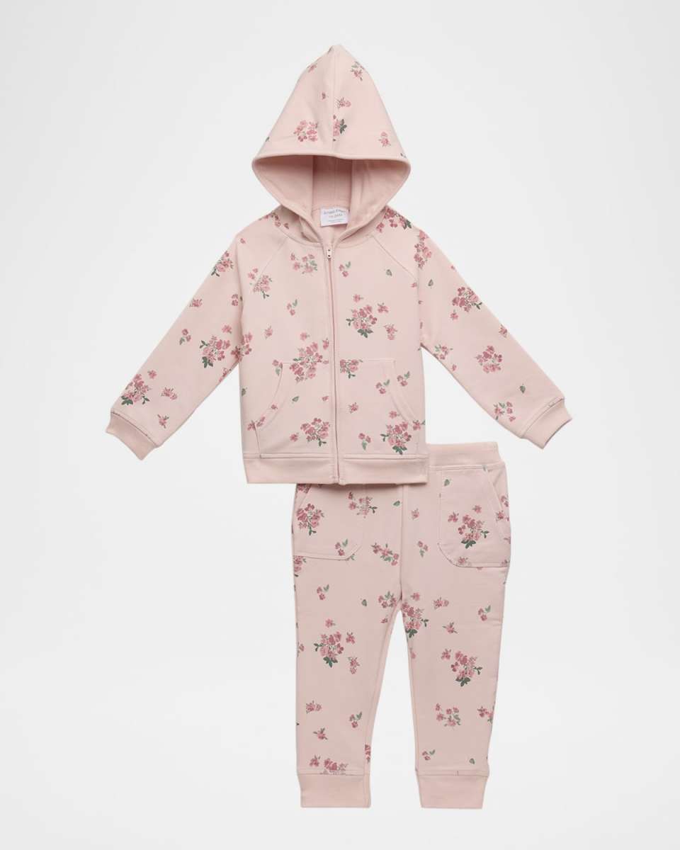 Girl's Woodsorrel Floral-Print Hoodie & Jogger Set, Size 6