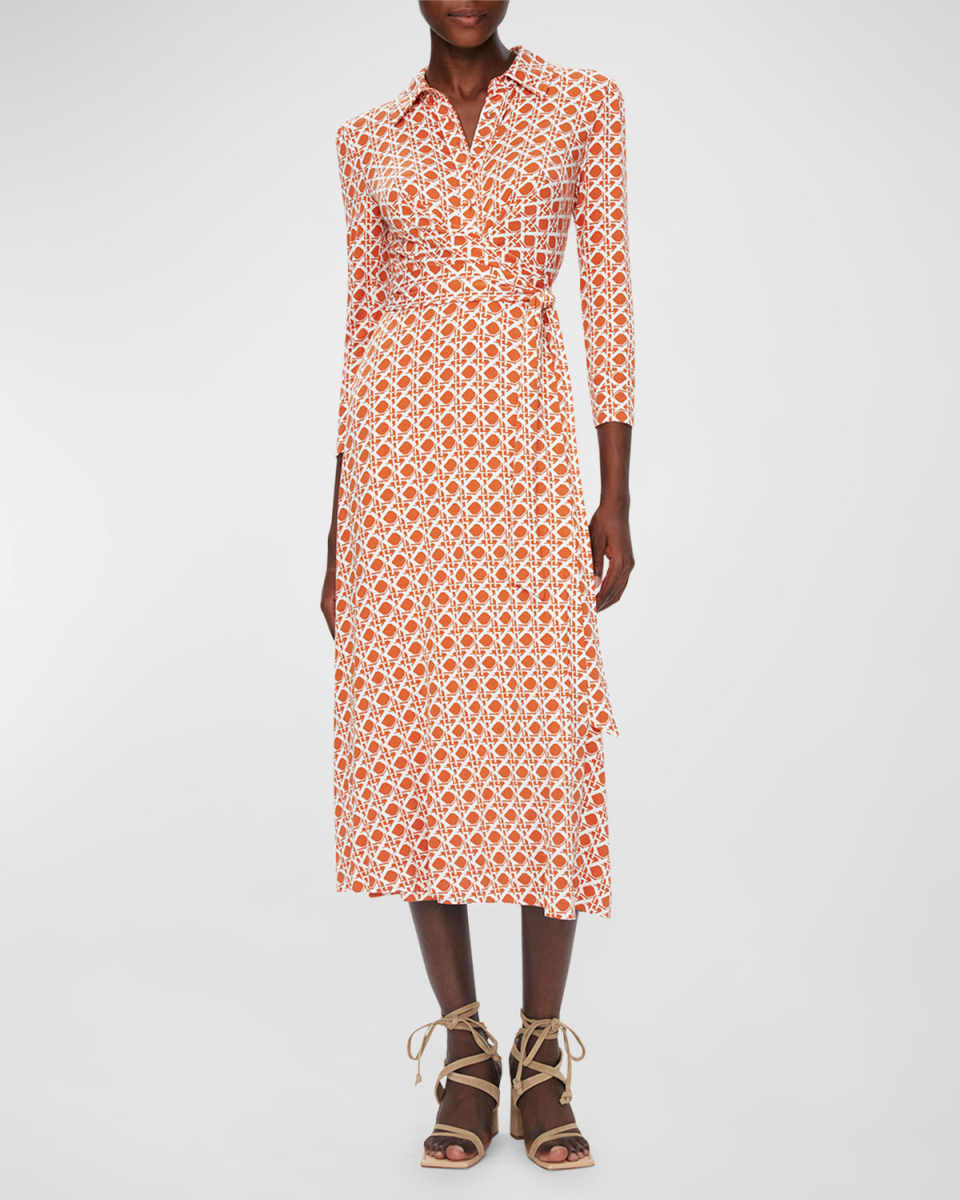 Sana Geometric-Print Midi Shirtdress