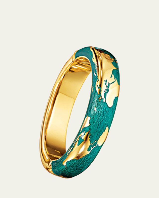 Day Bangle Bracelet in Gold And Enamel, Size M