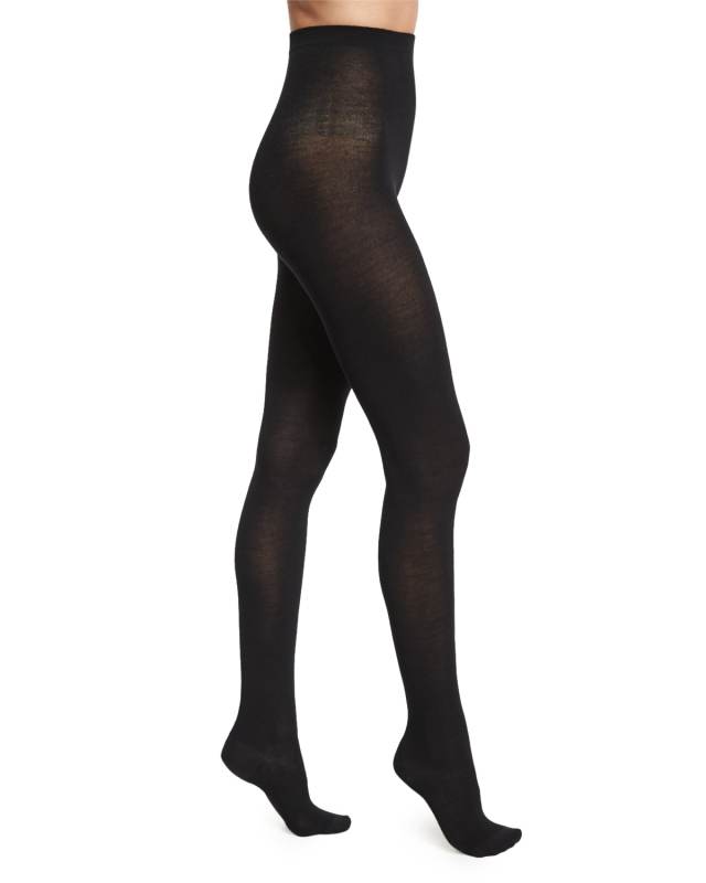 Merino Wool Tights, Black