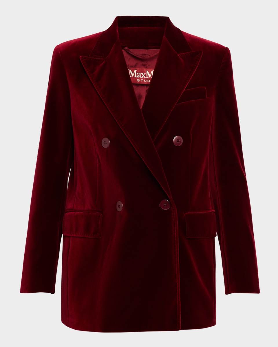 Digione Double-Breasted Cotton Velvet Jacket