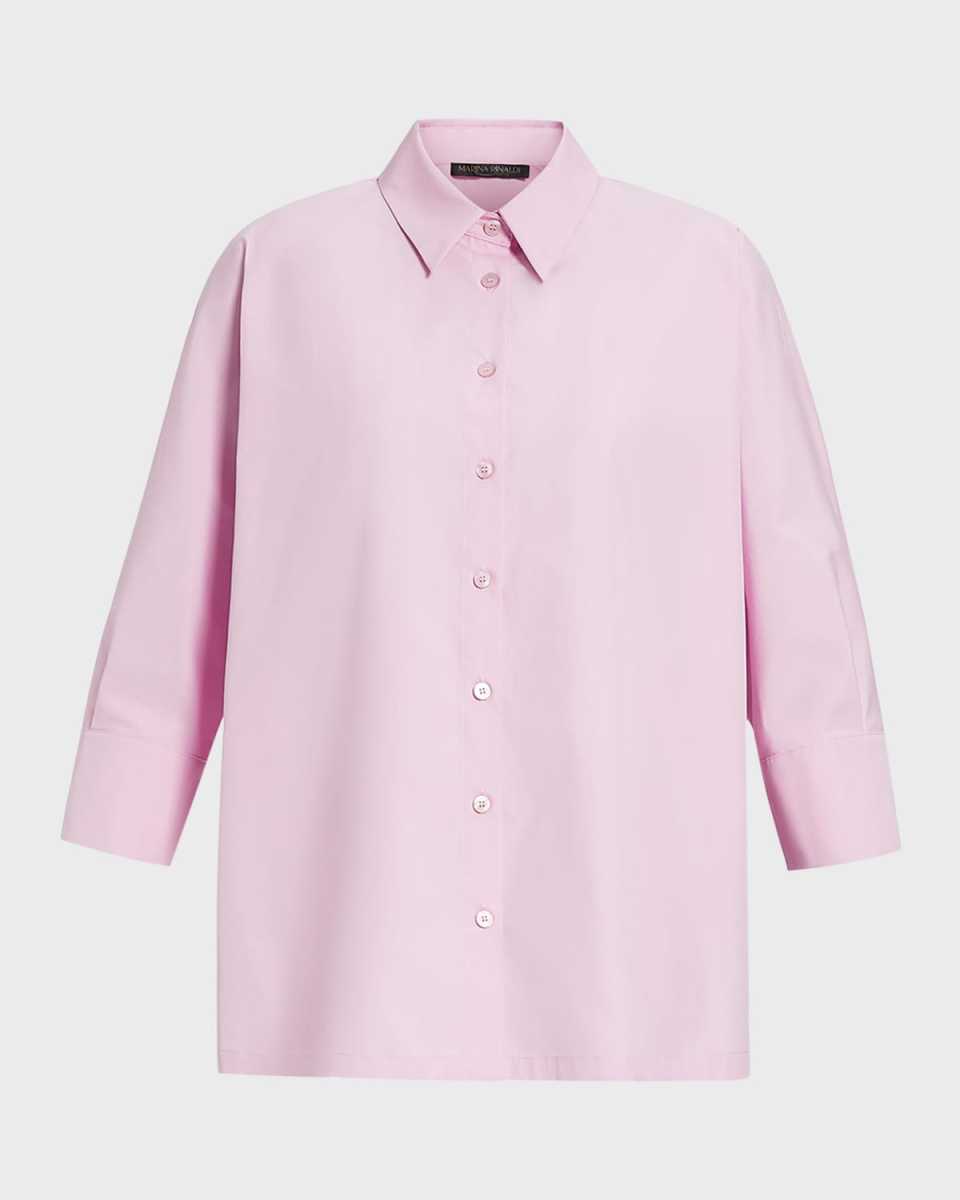 Plus Size Arizona 3/4-Sleeve Cotton Blouse