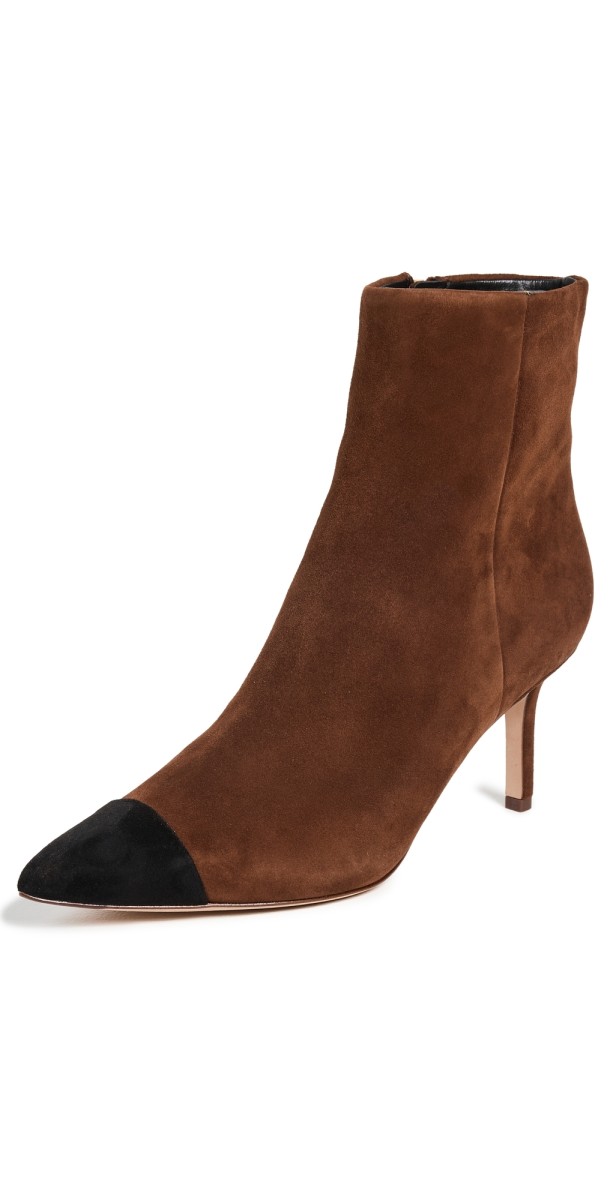 Veronica Beard Lisa Cap Toe Boots 70mm Cedar/Black