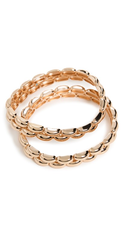 Roxanne Assoulin The Pillow Bracelets In Gold Set of 2 Gold