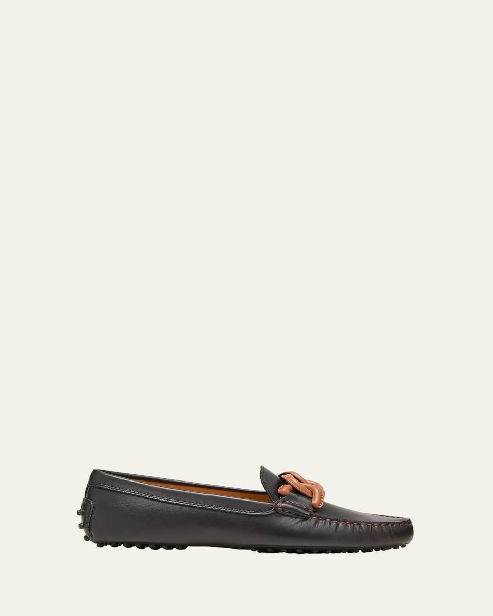 Gommini Bicolor Chain Driver Penny Loafers