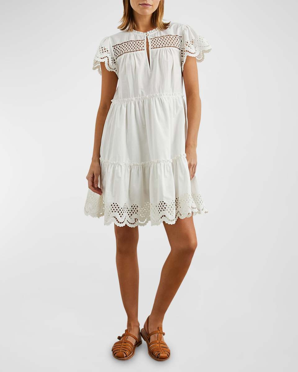 Lettie Cutout Embroidered Mini Dress