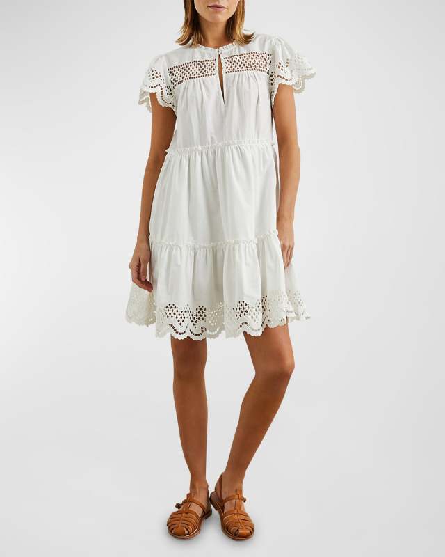 Lettie Cutout Embroidered Mini Dress