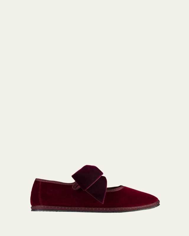 Cotton Bow Ballerina Flats