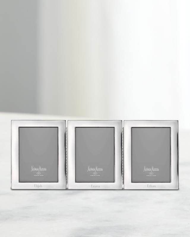 Tiffany Plain Triple Personalized Picture Frame, 4x