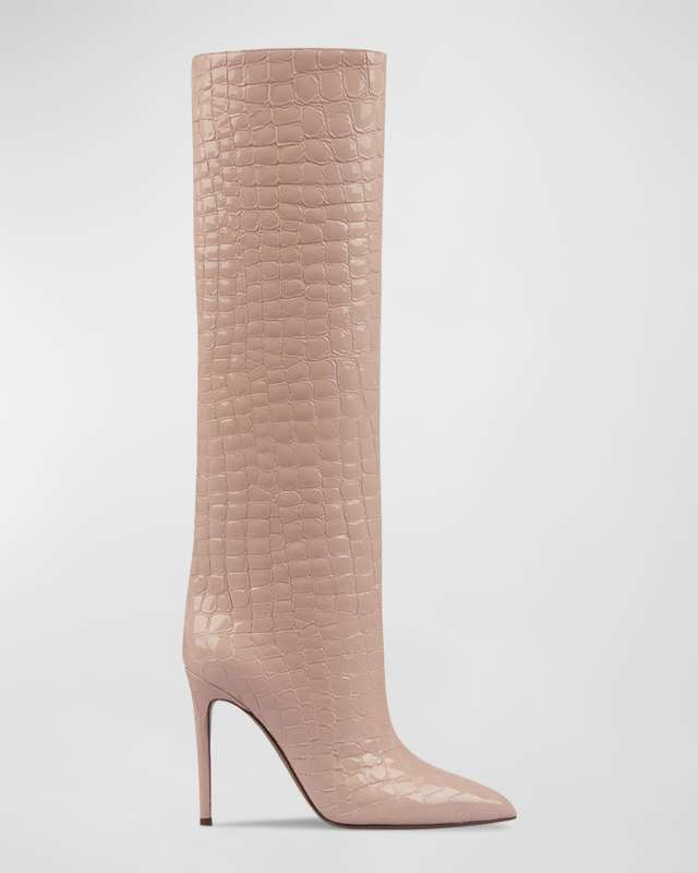 Croco Stiletto Tall Boots