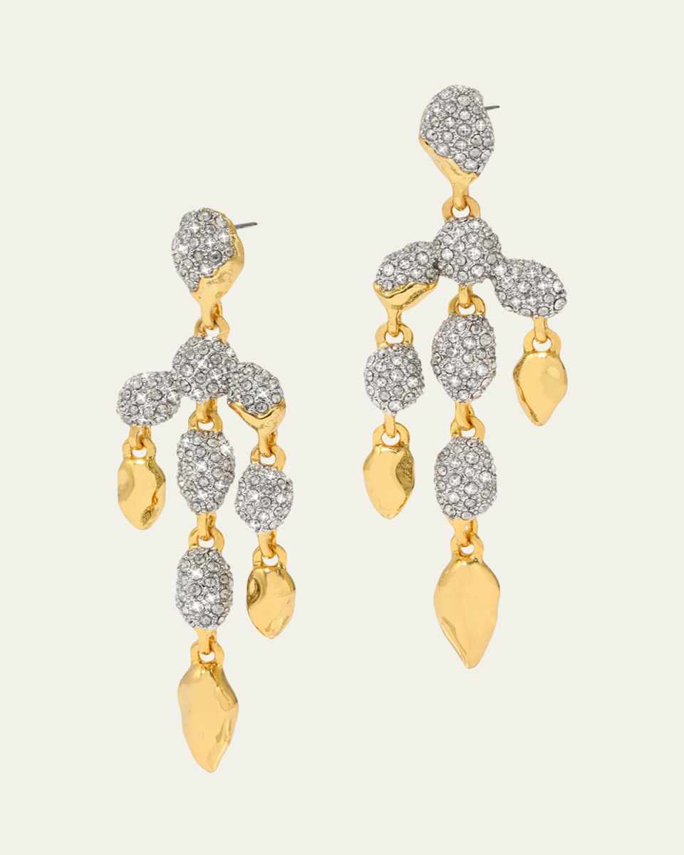 Solanales Crystal Pebble Chandelier Earrings