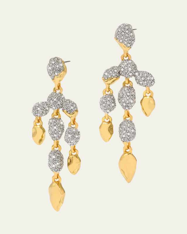 Solanales Crystal Pebble Chandelier Earrings
