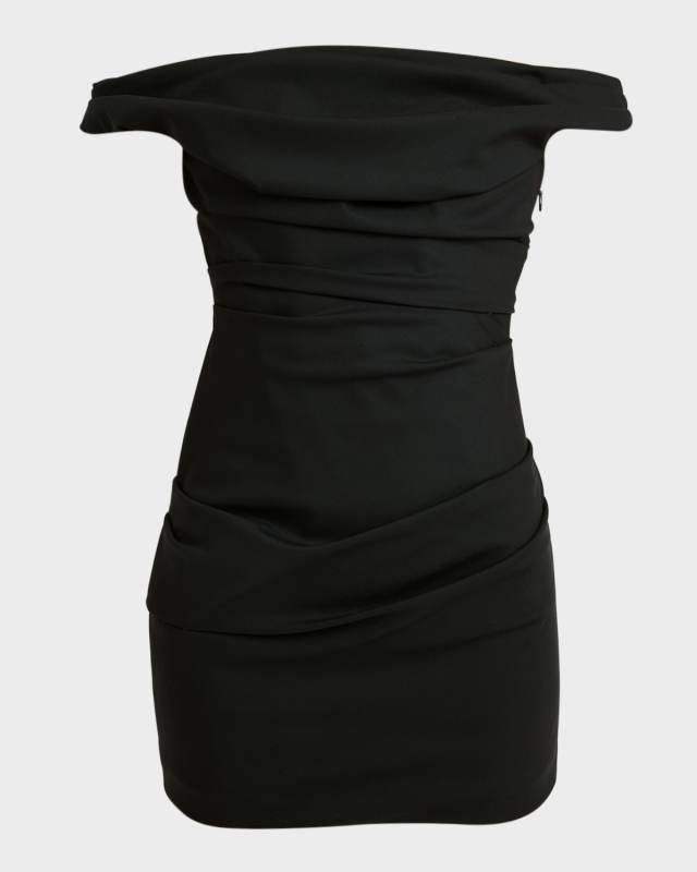 Delia Off-The-Shoulder Wool Mini Dress