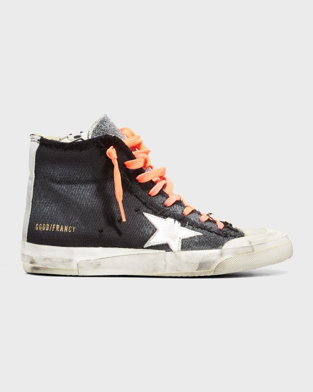Francy Penstar Canvas High-Top Sneakers - Crystal Tongue, Laminated Star, Suede, List Multifoxings