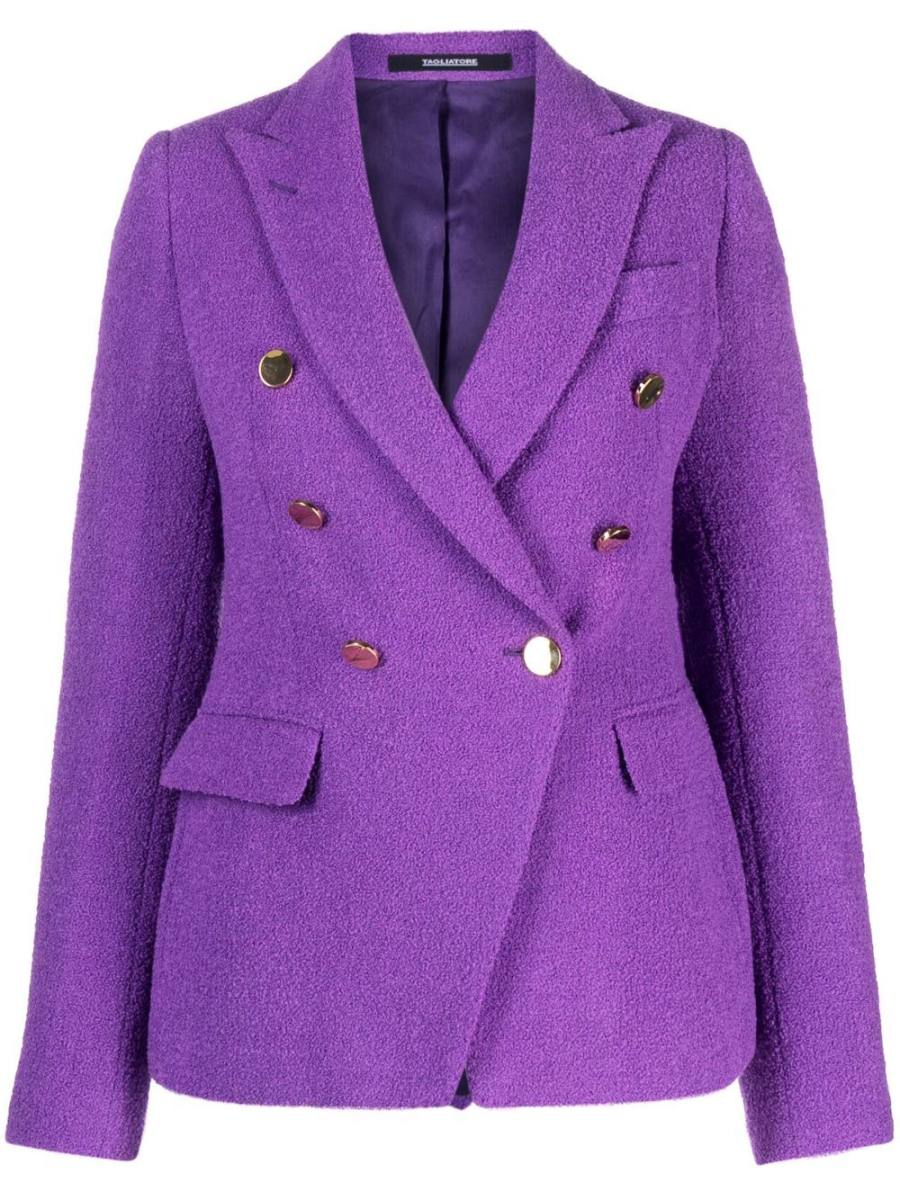 double-breasted virgin wool-blend blazer